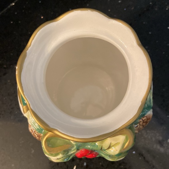 Tea SET Christmas Holly Berry Pine Cones: Teapot, Sugar, Lids, and Creamer - Picture 14 of 15